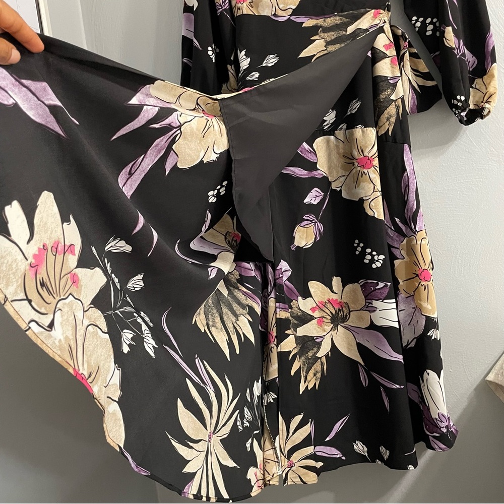 Anthropologie Hutch Wrap Long Sleeve Maxi Dress floral print romantic size MP - Picture 11 of 16